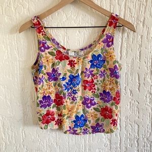 Spoiled Girls Floral Crop Tank Top Size Small